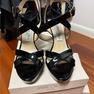 Jimmy Choo Black High Heel Patent Leather Heels